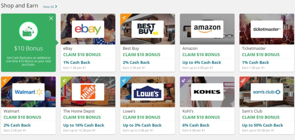 online shopping options with swagbucks